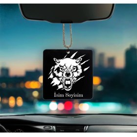 Resim Genel Markalar Ayı Pençe Desenli Kişiye Özel İsimli Pleksi Dikiz Ayna Süsü 