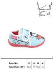 Resim Gezer Kışlık Kız Çocuk Cırt Cırtlı Ayarlanabilir Rahat Taban Panduf Ev Kreş Ayakkabı 