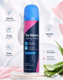 Resim Tüy Dökücü Sprey Krem 150 Ml Hassas Ciltler İçin Bacak Ve Vücut Bölgesi Pratik Kullanım 
