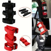 Resim 1 adet JEEP Roll Bar için Yangın Söndürücü Tutucu 1.13-1.36KG Ayarlanabilir Kayış Braketi Montajı 1965-2022 için JEEP TJ CJ YJ JK JKU JL JLU JT 