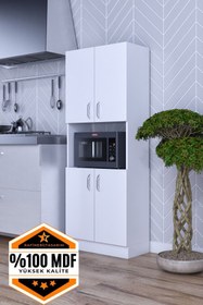 Resim Genel Markalar Rafineri Roma Çok Amaçlı Dolap Kapaklı Bölmeli Mikrodalga Fırın Mutfak Balkon Banyo Mdf 