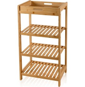 Resim The Mia Bambu 4 Katlı Tepsili Düzenleyici Dolap Raf 75x40x30 Cm Çok Renkli 