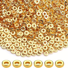 Resim 100/500/1000 adet 6mm Altın Akrilik Arayıcı Boncuklar - DIY, Arkadaşlık Bilezikleri, Kolyeler ve Takı Yapımı, El Sanatları Aksesuarları için İdeal | Altın Boncuklar | Pürüzsüz Dokusu 