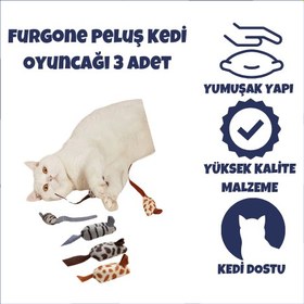 Resim FurGone Peluş Kedi Oyuncağı 3 Adet 