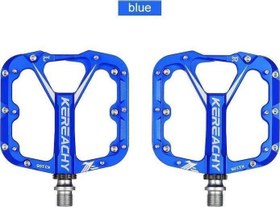 Resim Kereachy 3 Rulmanlı Alüminyum Alaşımlı Mtb Freeride Bmx Geniş Platform Bisiklet Pedalı Mavi 