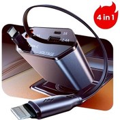 Resim Challenger 4ü 1 Arada 120w Hızlı Araç Şarj Cihazı Usb Type C Port Simli Gri İphone 15 14 13 12 Galaxy Pixel Uyumlu 80cm Kablo 18w Yük Işığı 