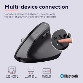 Resim Trust Bayo+ Ergonomik Kablosuz Mouse-Syh 
