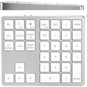 Resim Pmr Gümüş Bluetooth 5.2 Kablosuz Sayısal Tuş Takımı 35 Tuşlu Mini Keypad 