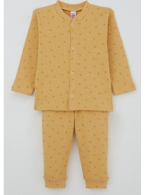 Resim Breeze Erkek Bebek Pijama Takımı Mini Geometrik Şekiller 4 Ay-1 Yaş, Hardal Sarı Hardal Sarı 