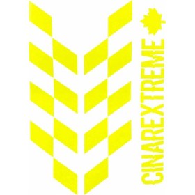 Resim Floresan Sarı Damalı Kask Motosiklet Sticker Takımı Çınar Extreme 