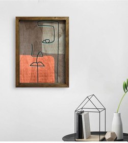 Resim Bk Home Picasso Style Tasarımlı Doğal Masif Ahşap Çerçeveli Tablo (551090053) 