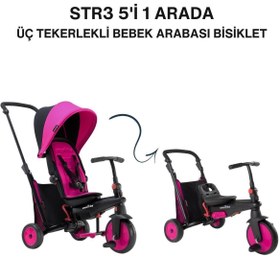 Resim SmarTrike STR3 Plus 5’i 1 Arada Modüler Katlanabilir Bebek Arabası ve Üç Tekerlekli Bebek Bisikleti - Pink 