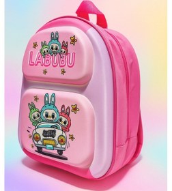 Resim Anaokul Kreş Sırt Çantası Labubu - Kız Pudra Pembe 