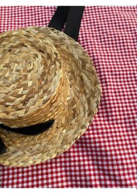 Resim Shopiolog Kurdelalı Örme Hasır Şapka 