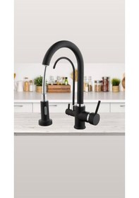 Resim Fleko Arıtmalı Spiralli Evye Bataryası Siyah 