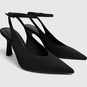 Resim Duxal Shoes Arkası Açık Topuklu Ayakkabı Siyah 