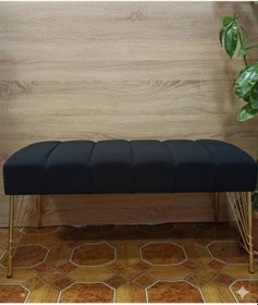 Resim 90x40 Cm Metal Ayaklı Puf Siyah 