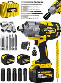 Resim Dragro Alman DRG-1401 PRO NM Kademeli Yüksek Torklu Somun Bijon Sökme Akülü Vidalama 