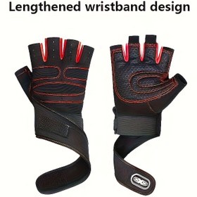 Resim Erkek ve Kadınlar için Fitness Eldivenleri, Yarım Parmak Bisiklet Eldiveni, Ağırlık Kaldırma Eldiveni 