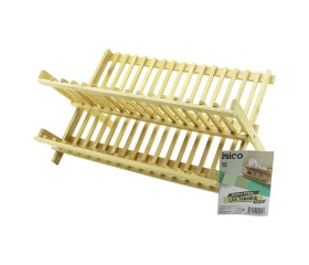 Resim Lüx Ahşap Bambu Bulaşık - Tabaklık Tezgah Üstü 46x33cm Kahverengi 