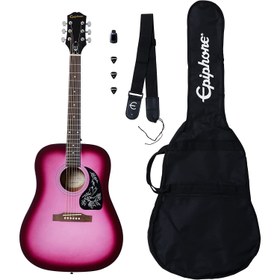 Resim Epiphone Starling Akustik Gitar Başlangıç Paketi (Hot Pink Pearl) 