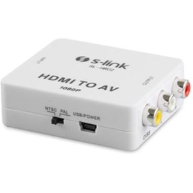 Resim S-Link Sl-hrc2 Hdmı To Av 1080p Mini Model Dönüştürücü 