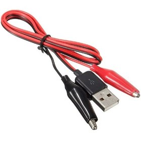 Resim Usb Erkek Krokodil Çevirici Kablo - 5v Kaynak Test Kablosu 60cm Max 2a 
