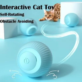 Resim Akıllı İnteraktif Kedi Oyuncağı, Çarpışma Önlü Dönen Toplu, USB Elektrikli Evcil Hayvan Egzersiz Toptu - LED Işık ve Hareket Takibiyle, Şık Đesign ile Kapalí Alanlar için Gúvenlì 