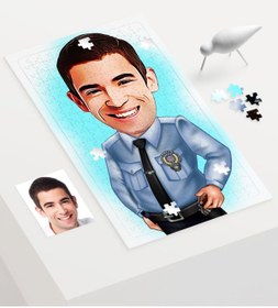 Resim Bk Gift Kişiye Özel Bay Polis Karikatür 240 Parça A3 Puzzle - 1 