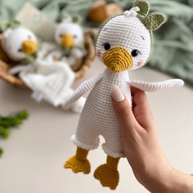 Resim Amigurumi Sevimli Ördek Oyuncak Bebek Seti - Oyuncak 