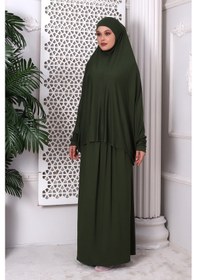 Resim 2 Parça Pratik Namaz Elbisesi 8016 Haki 