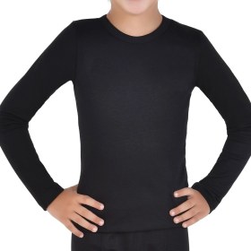 Resim Tutku 0136 Kız Erkek Çocuk Termal Fanila Siyah Renk İçlik Takımı 