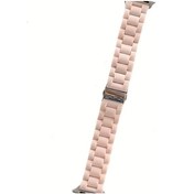 Resim Sunshine022 Ayarlanabilir Şeffaf Pembe Kırmızı Üç Boncuklu İwatch Ultra/9/8/7/6/5/4/3/2/se Kayışı 38mm/40mm/41mm 