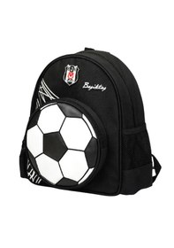 Resim Beşiktaş Lisanslı 3d Futbol Topu Baskılı Anaokulu Çantası - 2 Bölmeli Küçük Boy Sırt Çantası Siyah - Beyaz 