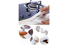 Resim 3.2 mt Su Sızdırmaz Tuvalet Banyo Mutfak Bandı Lavabo Küvet ve Pencere Izolasyon Yalıtımı Beyaz Bant 