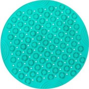 Resim Yeşil Yuvarlak Kaymaz Banyo Paspası Çok Renkli 