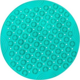 Resim Yeşil Yuvarlak Kaymaz Banyo Paspası Çok Renkli 