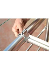 Resim Process Balkon Çamaşır Kurutma Askısı Askılığı Kurutmalık Yuvalı Geçmeli Gri 