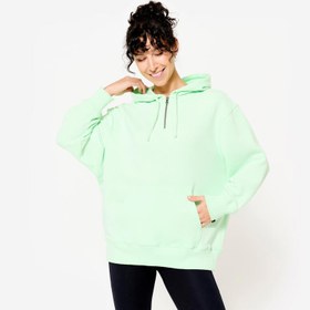 Resim Kadın Oversize Kapüşonlu Sweatshirt - Açık Yeşil - 520 