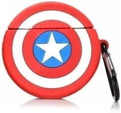 Resim Apple AirPods Pro 2.Nesil Kılıf Karakter Figürlü Kaptan Amerika - ile uyumlu - Kırmızı Mavi, 87005960 