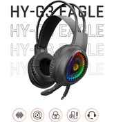 Resim Hytech HY-G3 EAGLE Siyah 7.1 Usb Surround RGB Ledli Gaming Oyuncu Mikrofonlu Kulaklık Hytech HY-G3 EAGLE Siyah 7.1 Usb Surround RGB Ledli Gaming Oyuncu Mikrofonlu Kulaklık