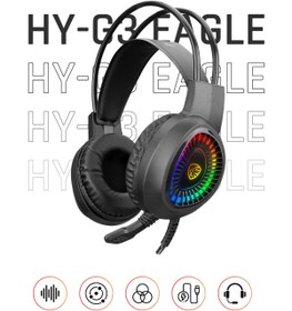 Resim Hytech HY-G3 EAGLE Siyah 7.1 Usb Surround RGB Ledli Gaming Oyuncu Mikrofonlu Kulaklık 