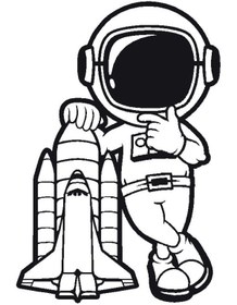 Resim Genel Markalar Astronot Temalı (Oto-Motor-Laptop-Duvar-Dekor) 20 x 30 Cm 