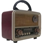 Resim Nostaljik Bluetooth ve USB Destekli Portatif Radyo, Şarjlı, Fm, Sd Kart Uyumlu 