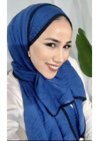 Resim Modakaşmir Aminenesil Biyeli Müslin Şal İndigo Lacivert Renk indigo 