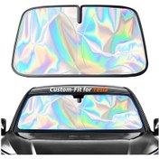 Resim Tesla Ön Cam Güneş Gölgesi İçin Customfit, Araba Güneşi Kapak Uv Bloğu, Katlanabilir 