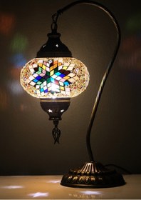 Resim Empressco Renkli Cam Mozaik Lamba, Retro Tasarım, Etnik Aydınlatma, Sanatsal Işıklandırma 