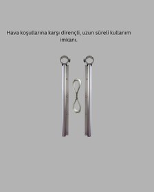 Resim Gld-spt- Kare Küpeşte Uyumlu Balkon Çamaşır Askısı 25x60 Cm Beyaz Pratik 
