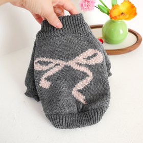 Resim 1 adet Kediler ve Küçük Köpekler için Rahat Gri Jakarlı Kurdele Kazak - Pembe Kurdele Tasarımı ile Yumuşak Kazak, Sıcak Kış ve Bahar Evcil Hayvan Giyimleri, Rahat Örgü Kumaş, Sonbahar ve Kış için Mükemmel, Evcil Hayvan Kazak, Sonbahar Evcil Hayvan Giyimleri, Eğlenceli Evcil Hayvan Tasarımı, Yumuşak Dokulu, Köpek Giysileri, Kedi Giysileri, Küçük Köpekler için Kazak, Köpek Kazak, Köpek Kış Giyimleri 