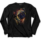 Resim Kendim Seçtim Pug Mops Dog Köpek Kafa Uzun Kollu Tişört Baskılı Çocuk T-Shirt 